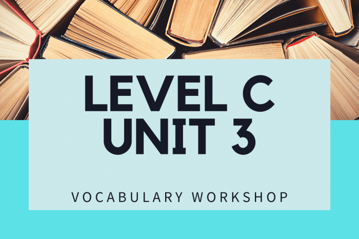 Unit 3 vocabulary workshop level c answers