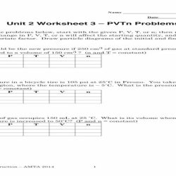 Unit 2 worksheet 3 pvtn problems