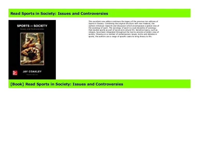 Sports in society issues and controversies 13th edition pdf free