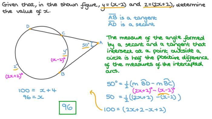 Secants tangents and angle measures worksheet answers